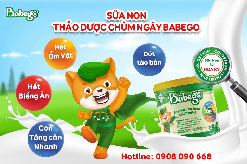 Dùng sữa non Babego bao lâu thì con tăng cân, hết táo bón?