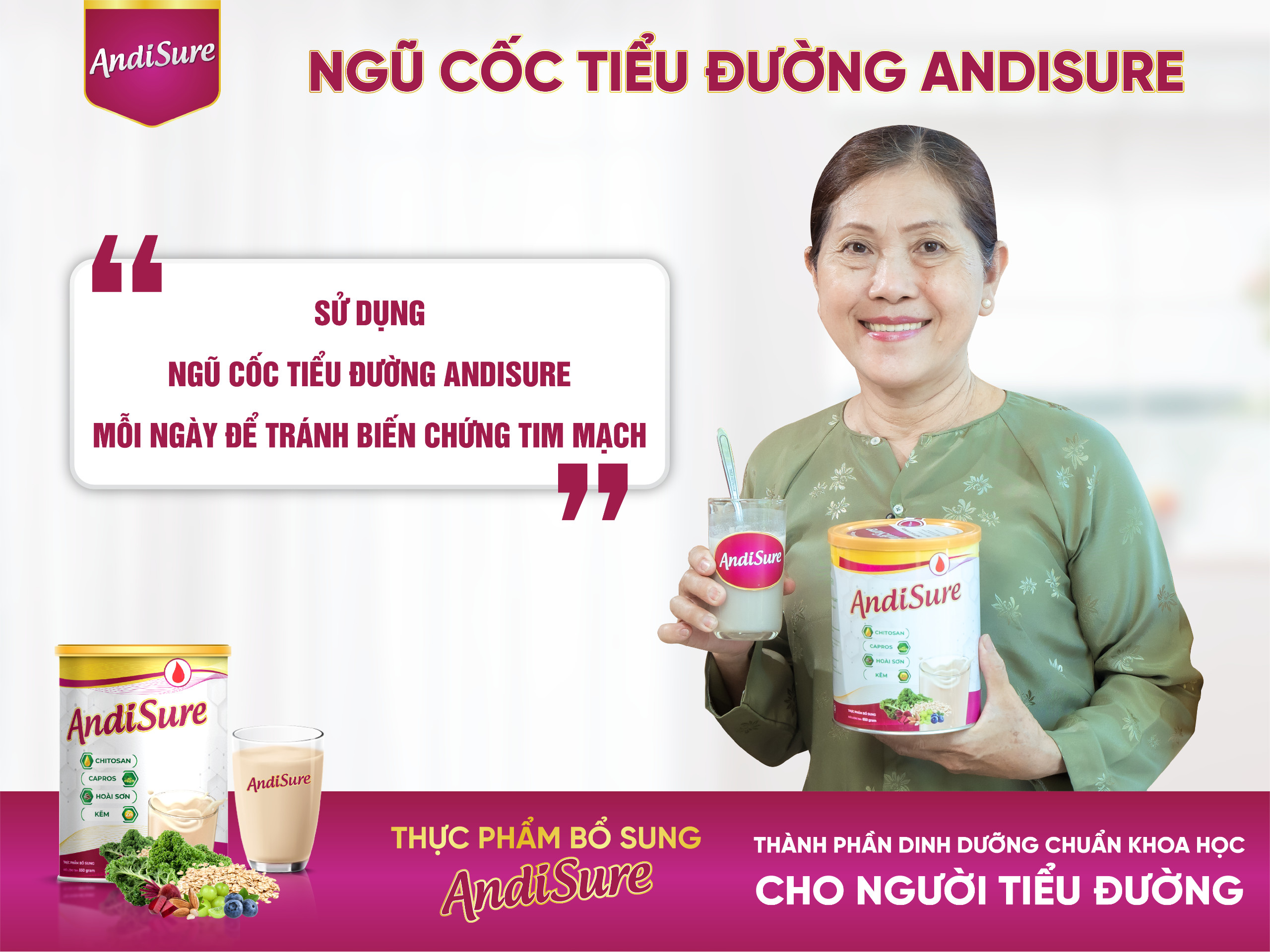 Ngũ cốc tiểu đường AndiSure hỗ trợ đẩy lùi nguy cơ biến chứng tim mạch của người bệnh tiểu đường 